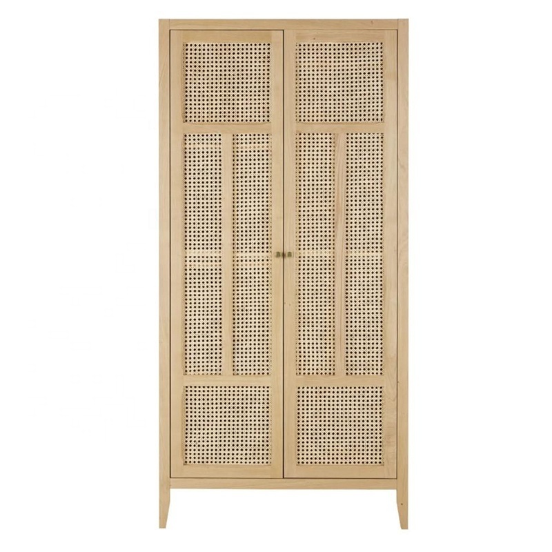 NOVA Modern Simple Design Bedroom Furniture Dress Cabinet Wardrobe Clothes Drawer Organizer 2 Door Rattan Wardrobe Closet