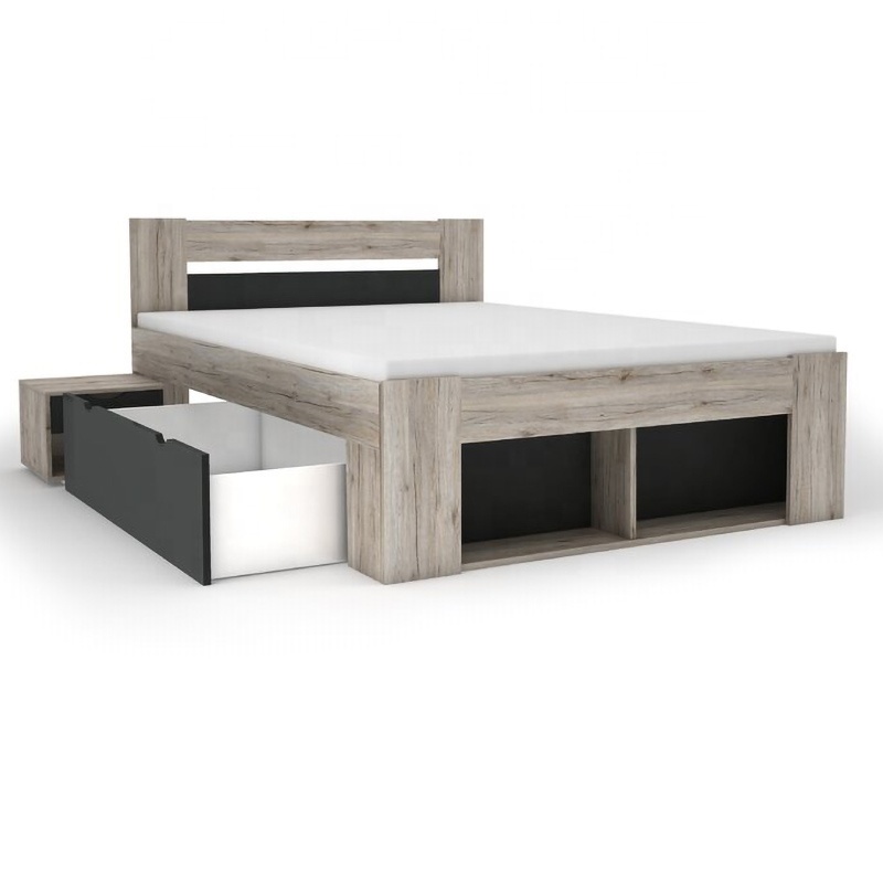 NOVA 20EAA051 5 Pieces Bedroom Set Melamine Queen Bed With Pull-out Cabinet And Hidden Storage Space