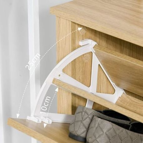 NOVA Home Entrance Wooden Four Layers Folding Shoe Organizer Cabinet Luxury Tipping Bucket Shoe Rack Storage Cabinet