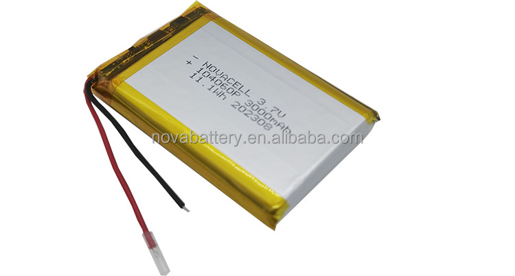 High Capacity 104060 3.7v 3000mah Lithium Ion Polymer Battery Lipo Battery for Electronic equipment