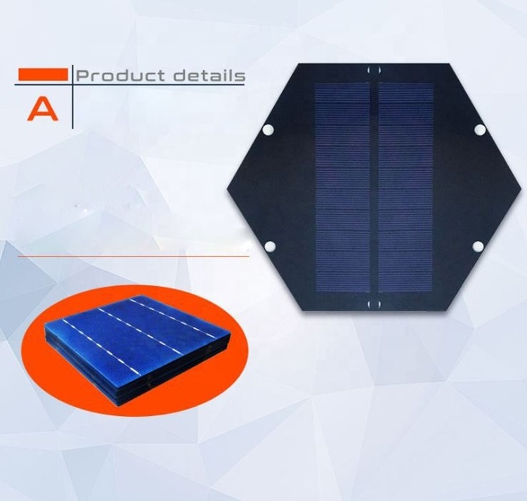 custom size solar cells hexagon solar panel 5v PET laminate solar cells for solar lights christmas outdoor