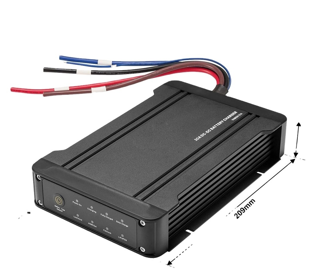 12V/24V 30A/15A Dual Inputs Booster dc dc  battery charger with mppt for moving vehicles