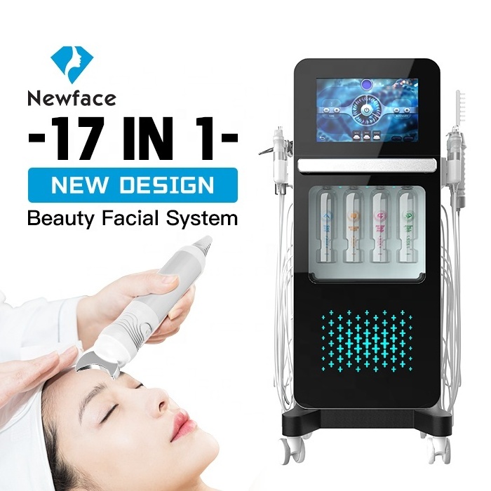 NewFace 2024 Newest 17 IN 1 Hydra Oxygen Equip Factory OEM Diamond Microdermabrasion Aqua Peel Hydro Facial Machine Manufacturer