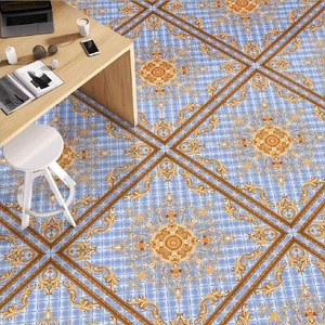 HR-1008 Ceramic Floor Tiles for Glossy Surface Galicha Printing in Golden Color Carpet Look alike Tiles for Household by Novac