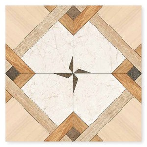 Indian Ceramic Tiles for Floor in 80061 in 396x396mm Satin Matte Surface Tiles with Wooden Strip Effect Cheap Rate Best Quality