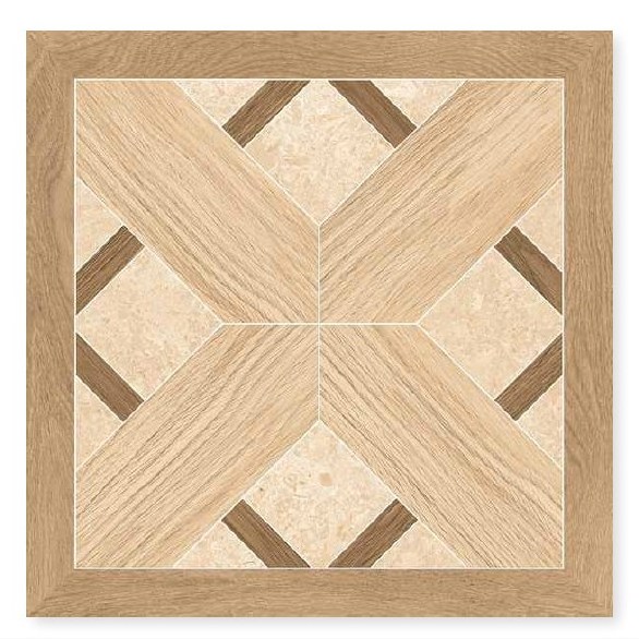 Indian Ceramic Tiles for Floor in 80061 in 396x396mm Satin Matte Surface Tiles with Wooden Strip Effect Cheap Rate Best Quality