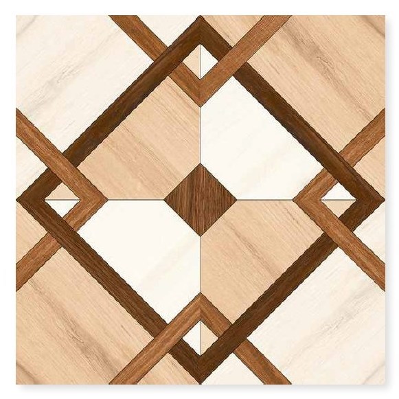 Indian Ceramic Tiles for Floor in 80061 in 396x396mm Satin Matte Surface Tiles with Wooden Strip Effect Cheap Rate Best Quality