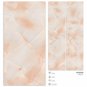 Pink Color Glossy Surface Digital Glazed Polished Porcelain Tiles in 600x1200 mm in Model End_Fun Onyx_Pink by Novac Ceramic