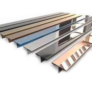 Modern Tile Accessories Tile Profile T Shaped Decorative Strip 304/316 Stainless Steel Tile Trim For Wall Decoration