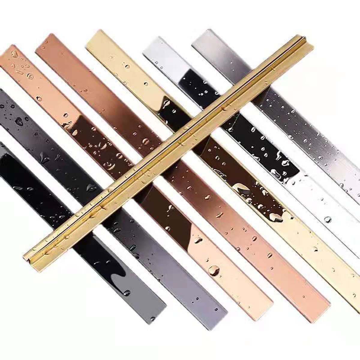 Modern Tile Accessories Tile Profile T Shaped Decorative Strip 304/316 Stainless Steel Tile Trim For Wall Decoration