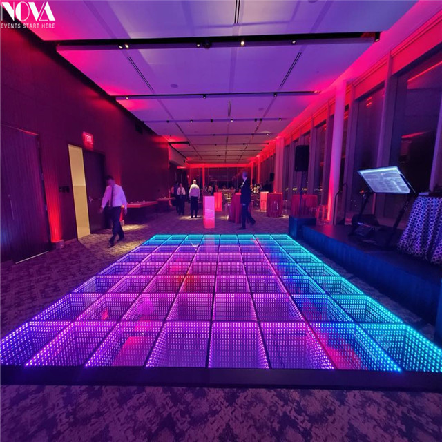 dj RGB led infinity mirror dance floor/3d effect led panel for T show