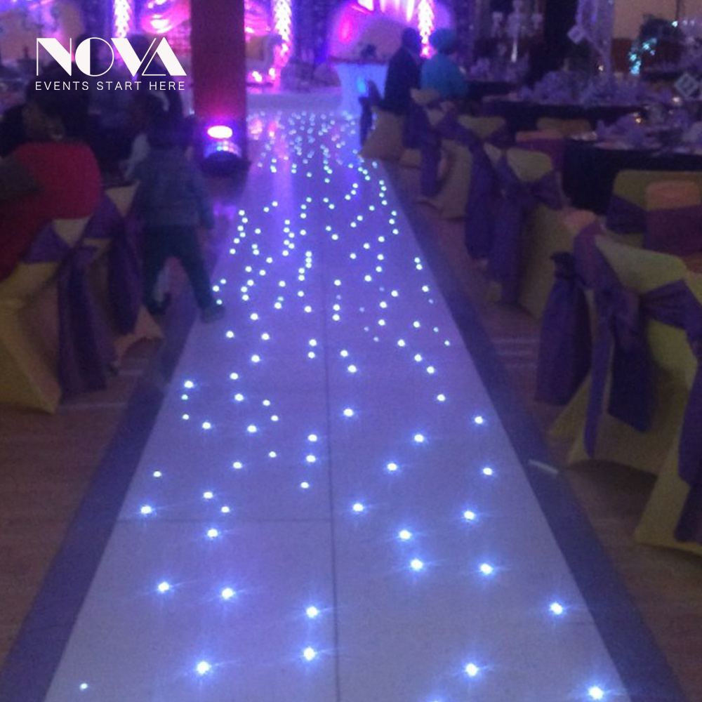 Night club/ KTV / T Show / Wedding events decoration star light up tempered glass mirror panel starlit led dance floor