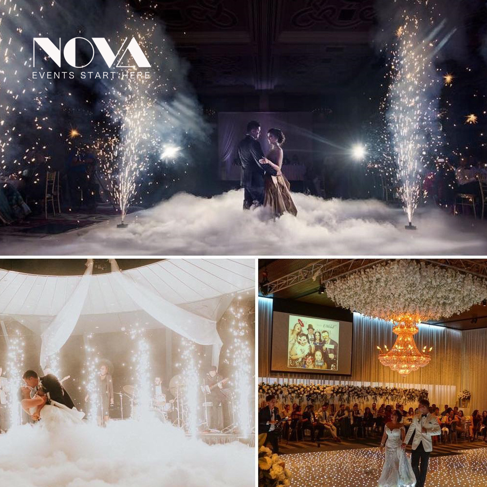 Indoor Cold Fireworks Machine Of Wedding Fireworks With Remote Control Pyrotechnic Flameless Effect For Wedding