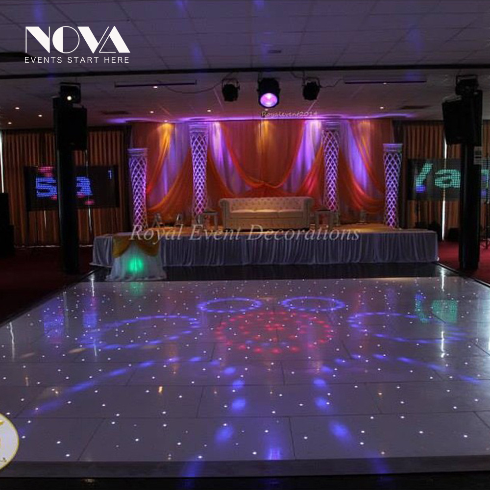 Night club/ KTV / T Show / Wedding events decoration star light up tempered glass mirror panel starlit led dance floor