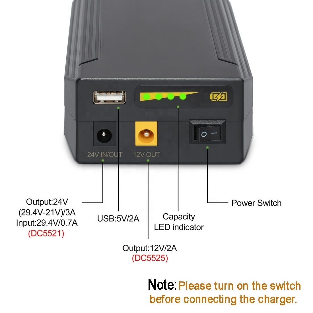 3.7v 18650 24V 12V 5V 22400mAh 82.88Wh 18650 Rechargeable Lithium Battery Li-ion Portable Batteries for LED light strips