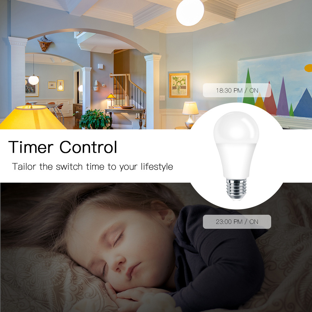 Tuya Google Home Alexa Wifi Smart LED Light Bulb Dimmable Lamp 7W 9W,RGB C W AC 90 Wearable Devices E27 Voice /cell Phone 95 <80