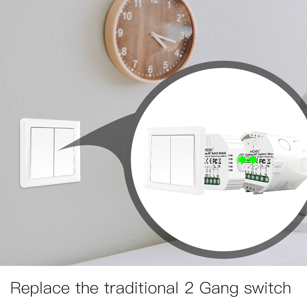 Mini DIY Zigbee 3.0 Z wave Smart Light Switch 2 Gang 1/2 Way Module Smart Life/Tuya Wireless Remote Control Support Amazon Alexa