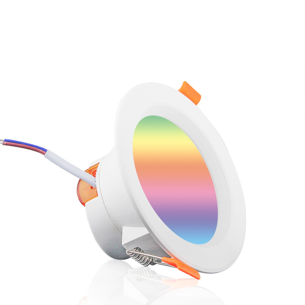 RGB downlight indoor decorating recessed ceiling light Tuya RGBCW plastic downlight 7w 10w smart led down light