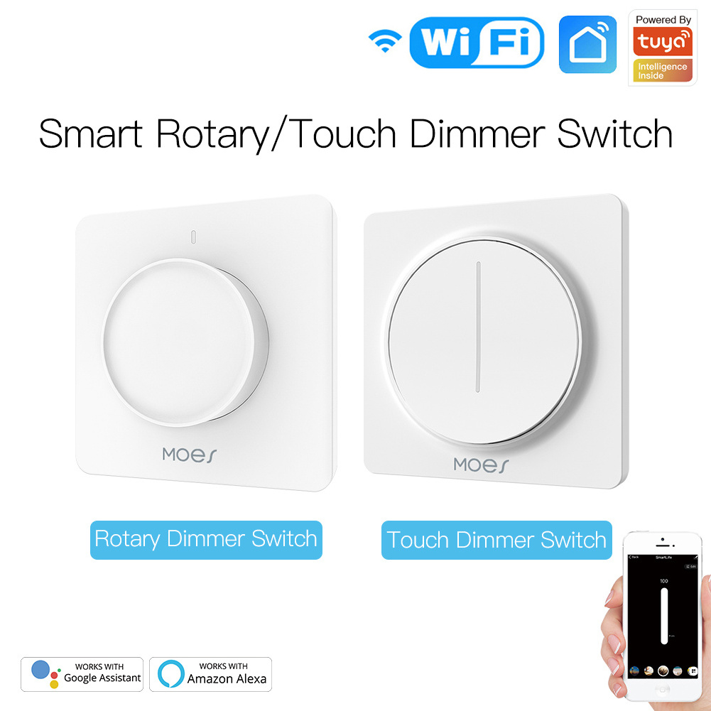 Tuya Remote Control Alexa dimmer WiFi Smart Dimmer Switch Rotary/Touch Wall Light Switch Schedule Timer