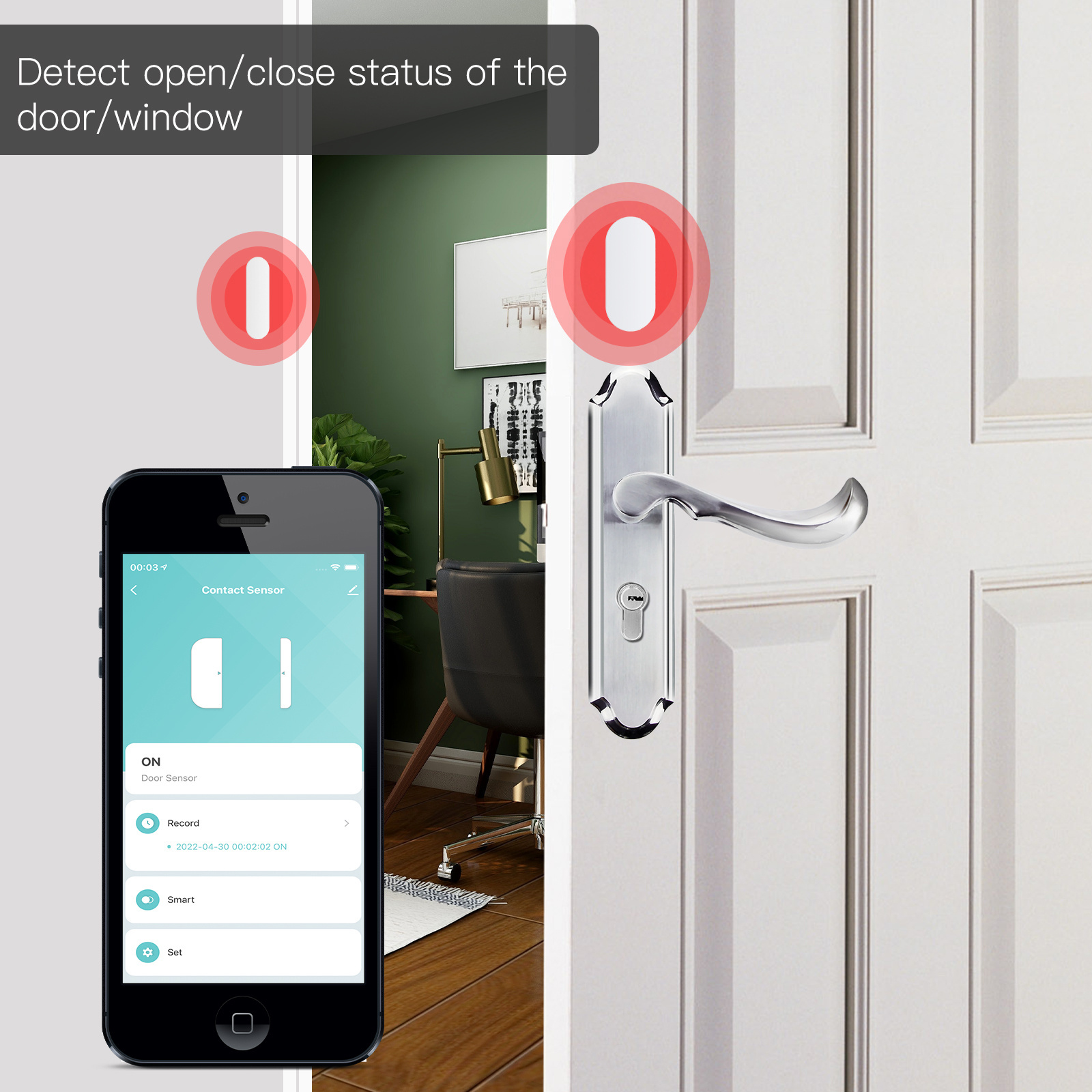 Zigbee Door Sensor Security Alarm Stand for Cell Phone Anti Theft Display Secure Alarm Device Waterproof White