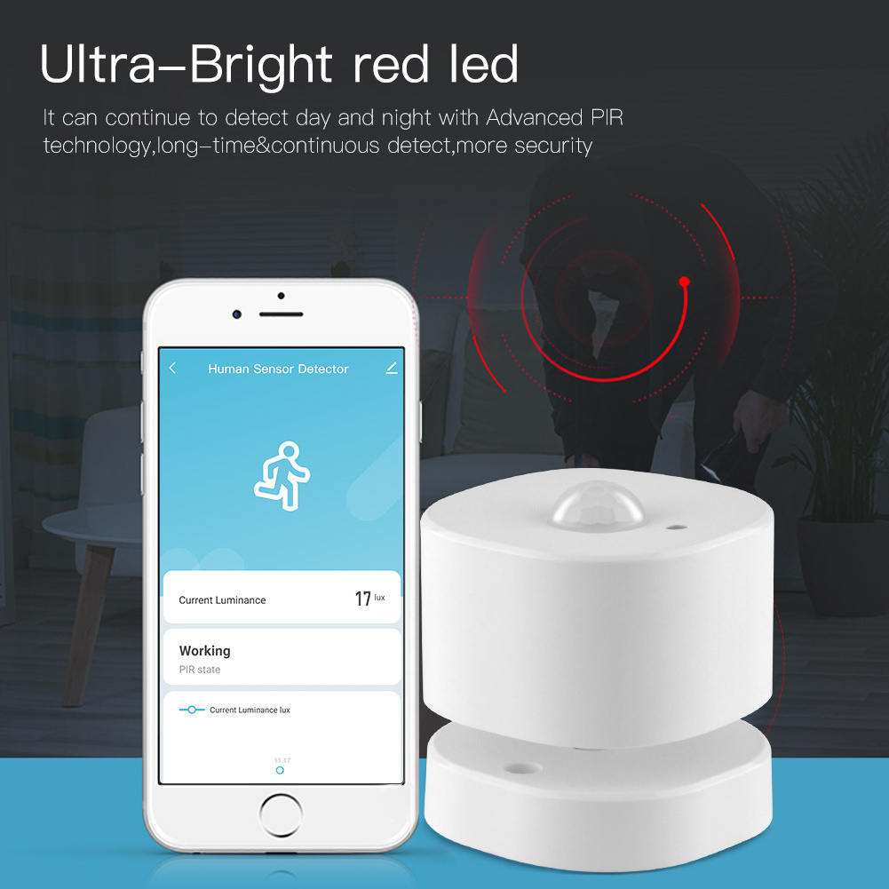 Smart tuya wireless ceiling mounted zigbee infrared light human occupancy pir motion sensor