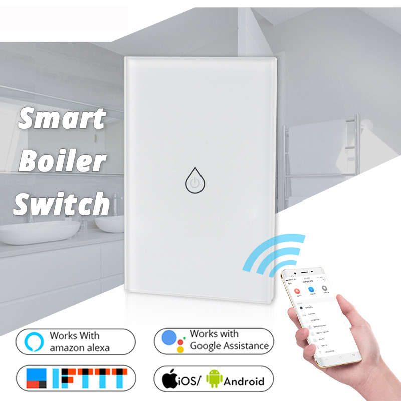 Alexa Google Home Wireless Boiler Switch  WiFi Wall Touch Smart  Water Heater  Switch 16A