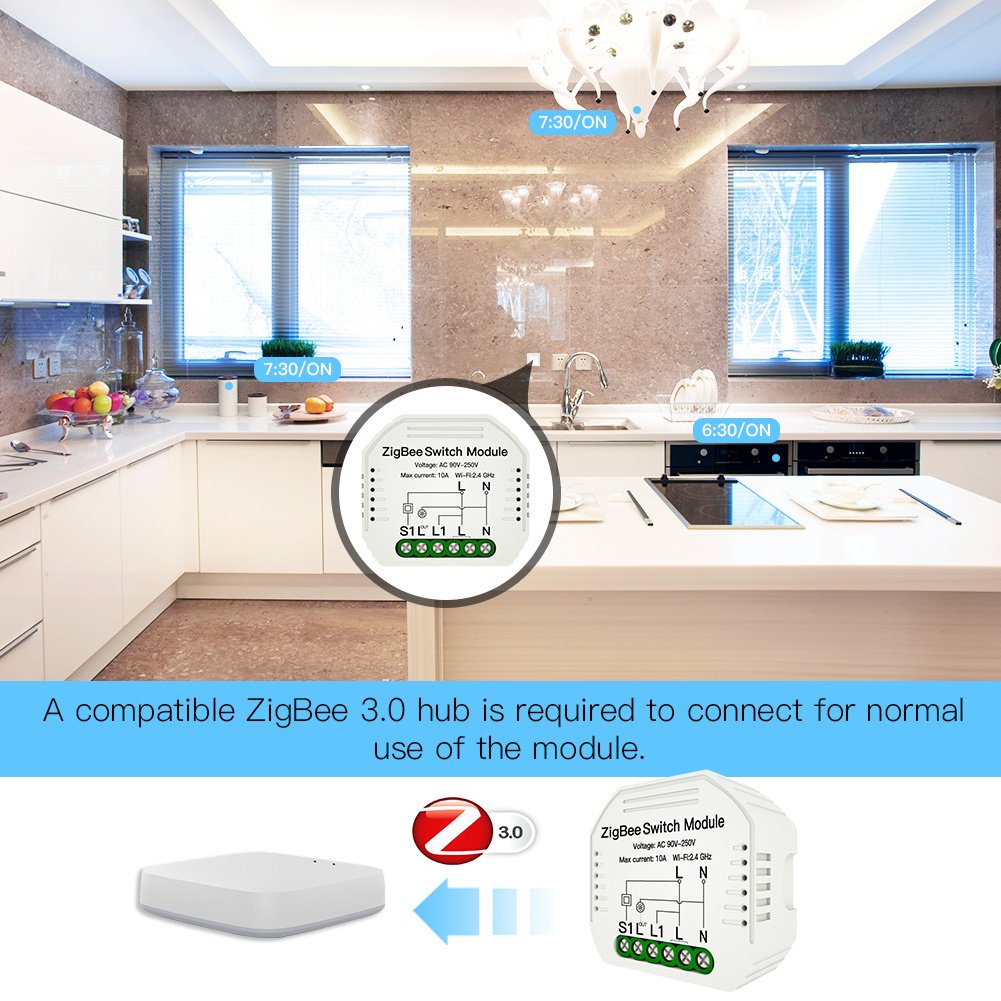 OEM Customized Tuya Zigbee 3.0  Smart Switch 2 Gang 3 Way EU UK Standard Wifi Light Switch Google Home Alexa