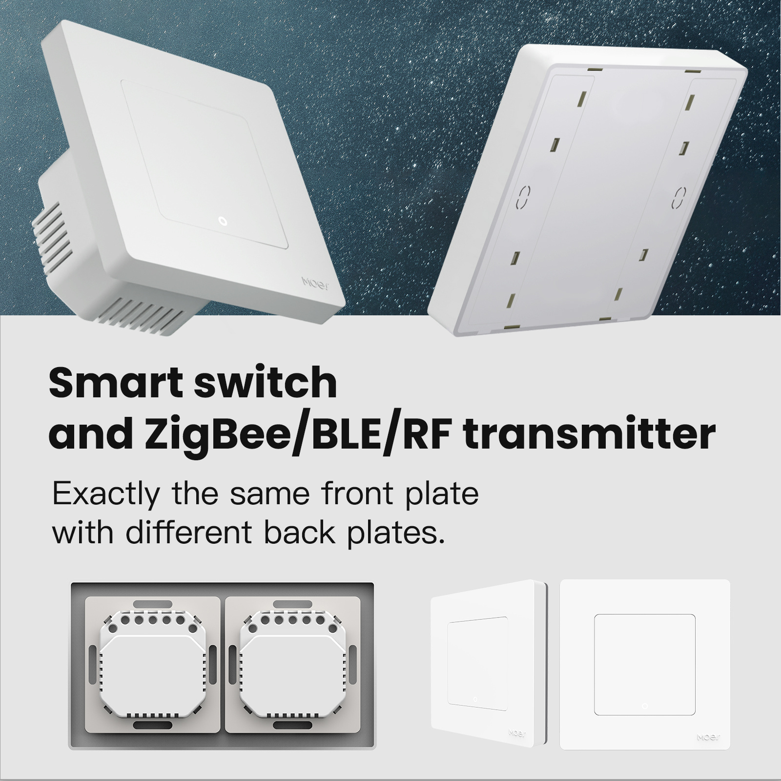 No Neutral No Capacitor MOES Tuya Smart Home Automation Zigbee Smart Push Button Switches