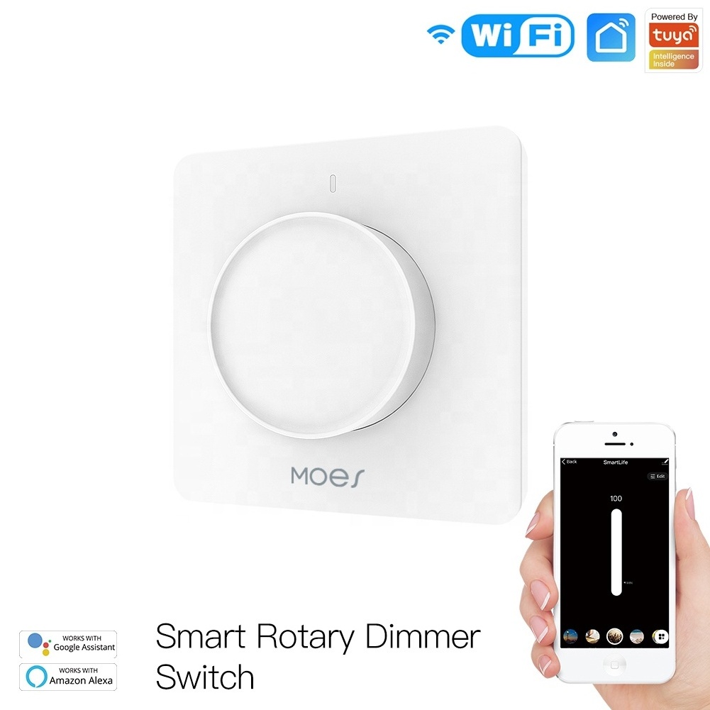 EU Light Dimmer Switch Rotary/Touch WiFi Smart Switch Schedule Timer Brightness Memory Smart Life/Tuya APP Remote Control Alexa