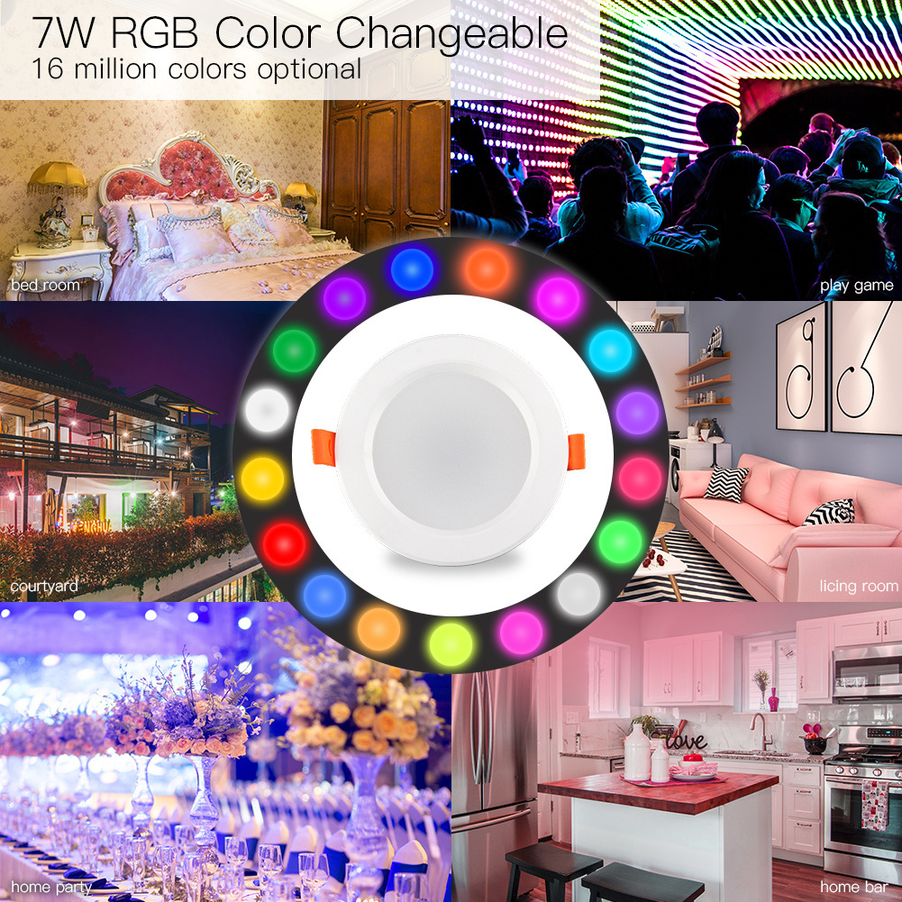 RGB downlight indoor decorating recessed ceiling light Tuya RGBCW plastic downlight 7w 10w smart led down light