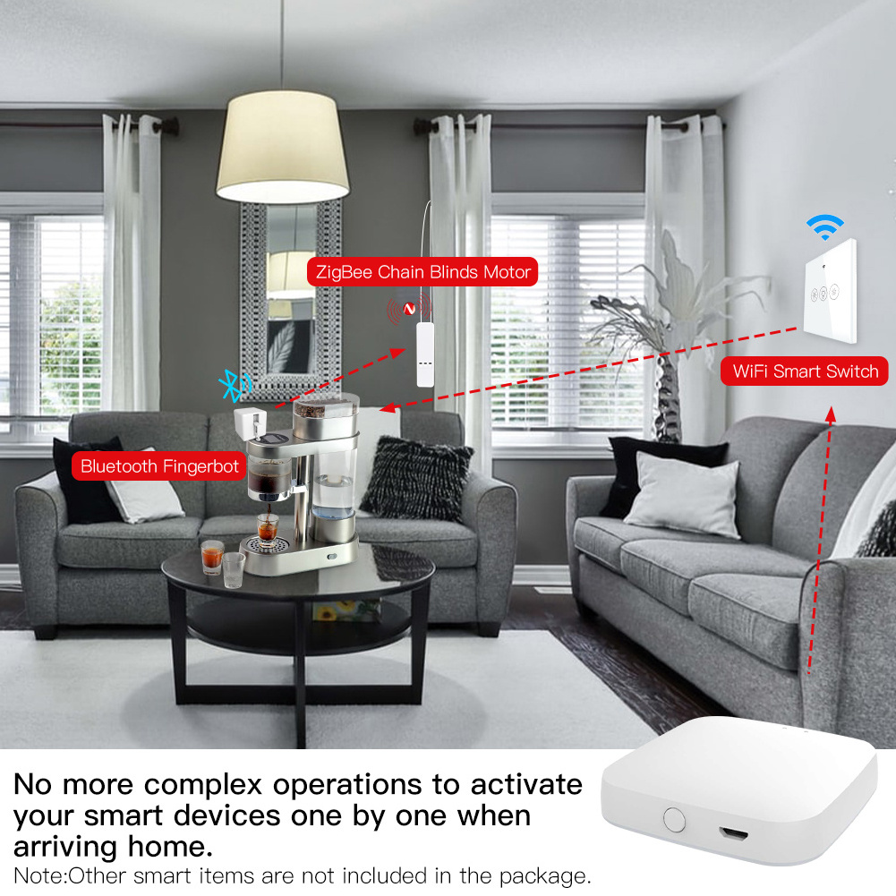 MOES Zigbee Hub Wireless Zigbee+Blue tooth Mesh Multi-mode Gateway Tuya Smartlife home automation, Zigbee 3.0 devices