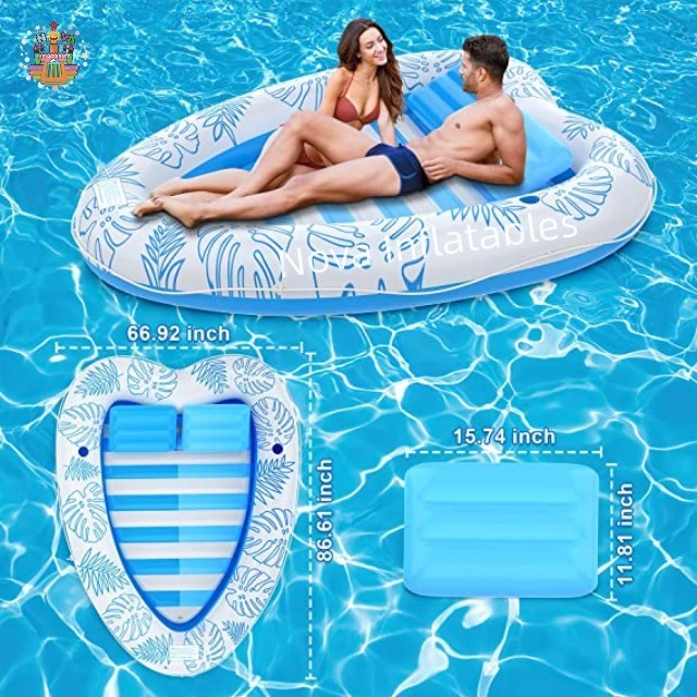 Large Pool Floats for Adults - Heart-Shaped Inflatable Tanning Pool Lounger Float | Inflatable Pool for Adults, Tanning Bed Mat