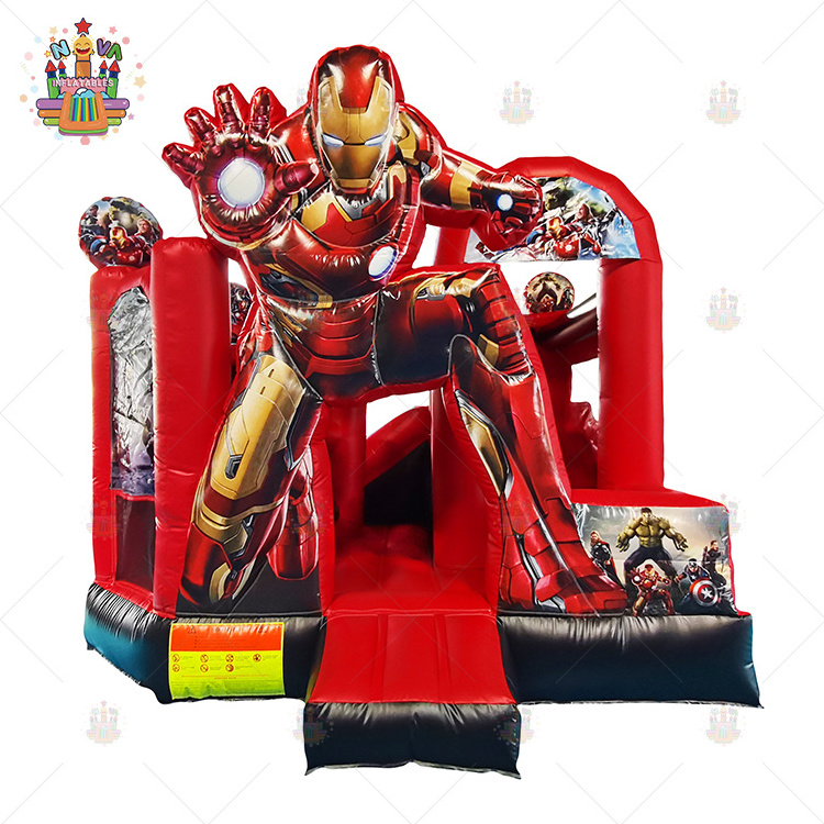 Commercial spider man inflatable castle with pool jumping bounce bouncy water slide spiderman inflatable bouncer house for kids