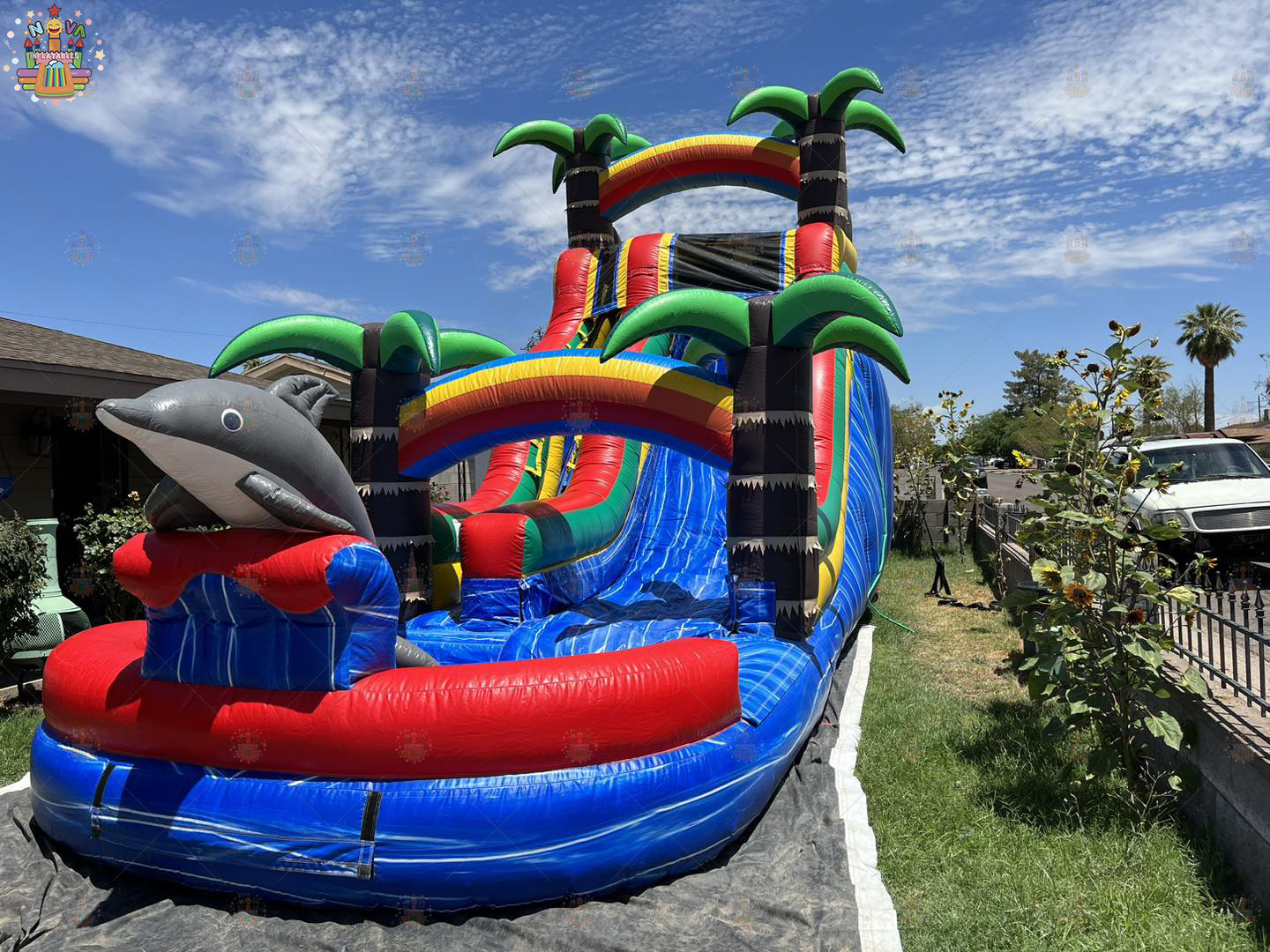 Hot sell commercial outdoor playground castle jumping slide party jumpers pvc tarpaulin inflatable water slides for pool