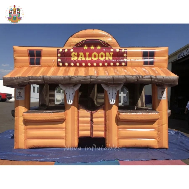 west wild inflatable saloon bar with bottle holders for backyard partis from China inflatable pub factory