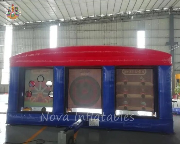 Customized 3 in 1 inflatable carnival booth game inflatable sport game inflatable concession tent for sale