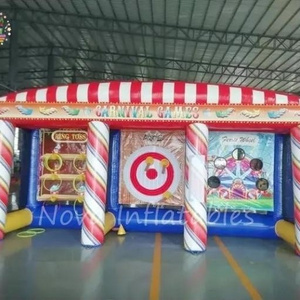 Customized 3 in 1 inflatable carnival booth game inflatable sport game inflatable concession tent for sale