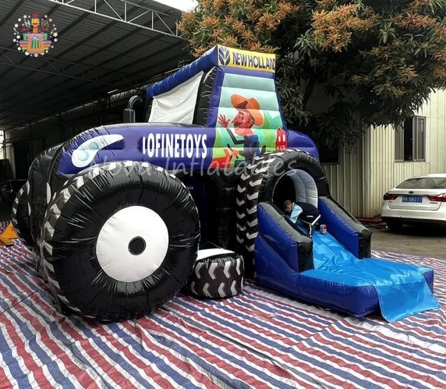 Inflatable tractor bounce house bouncy castle