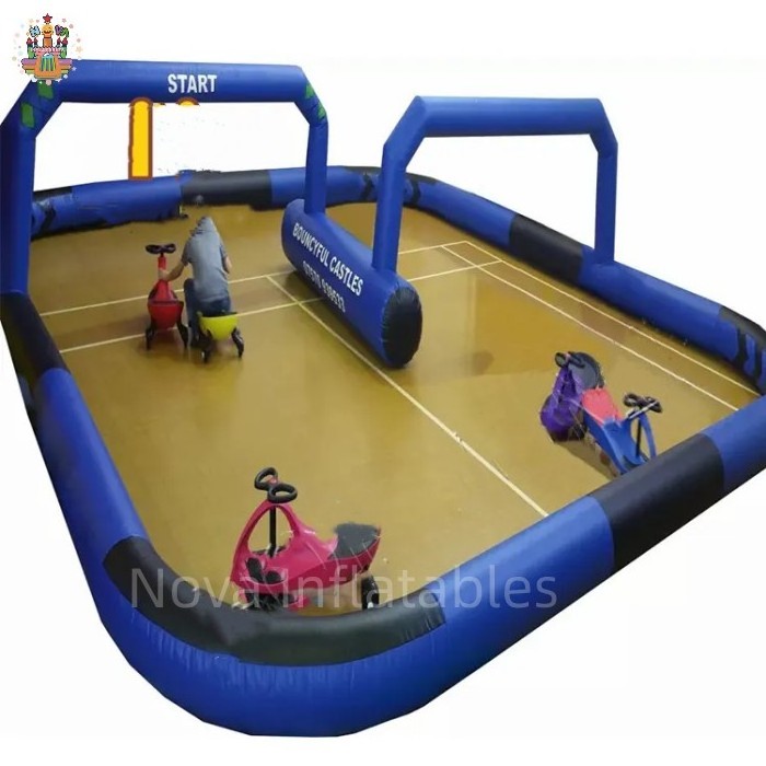 Go Karting Track Race Inflatable for Adults Bumper Car Arena Track Outdoor Inflatable Go Kart Track