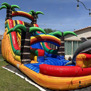 Hot sell commercial outdoor playground castle jumping slide party jumpers pvc tarpaulin inflatable water slides for pool