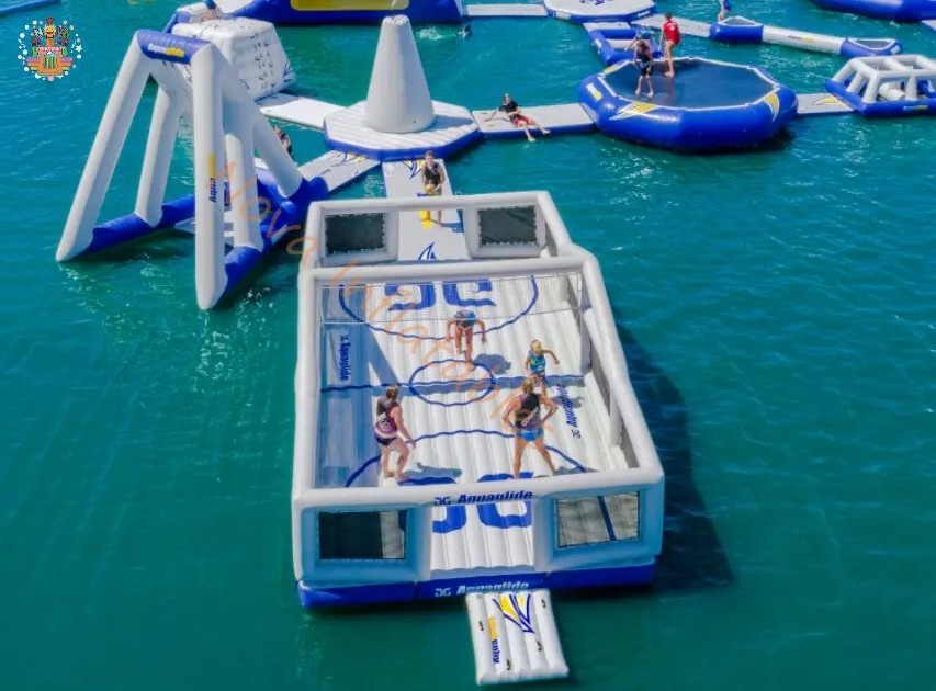 Outdoor floating inflatable volleyball field water beach volleyball court float game