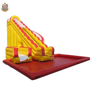 Commercial Rental Inflatable spin slide Water Slide With A Big Pool Long Slide For Adult