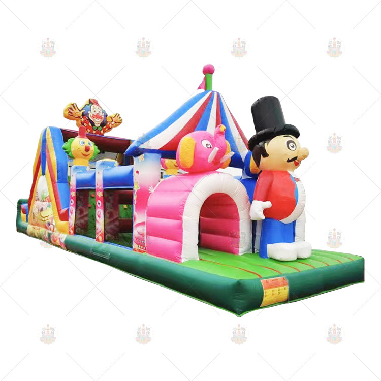 Factory Clown inflatable obstacle course inflatabke tunnel sport equipment jumping bouncer obstacle course for outdoor party