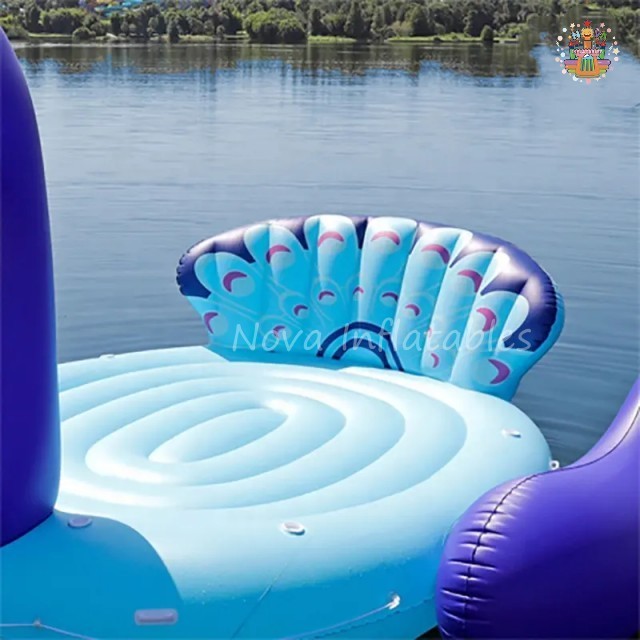 6 People's big inflatable peacock pool floating island water party floating hovercraft swimming ring toy