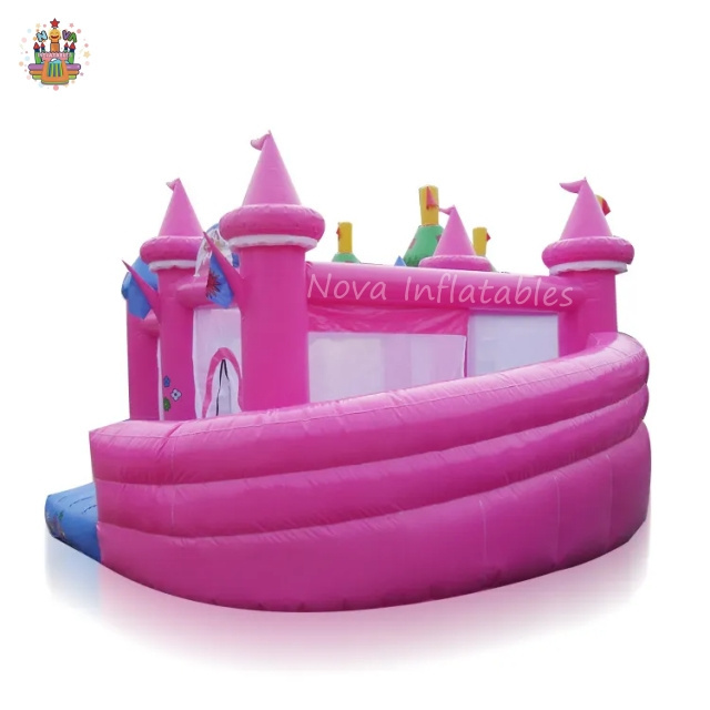 novel outdoor rent jumping castles pink princess air inflatable bouncer trampoline jumping house combo slide kids