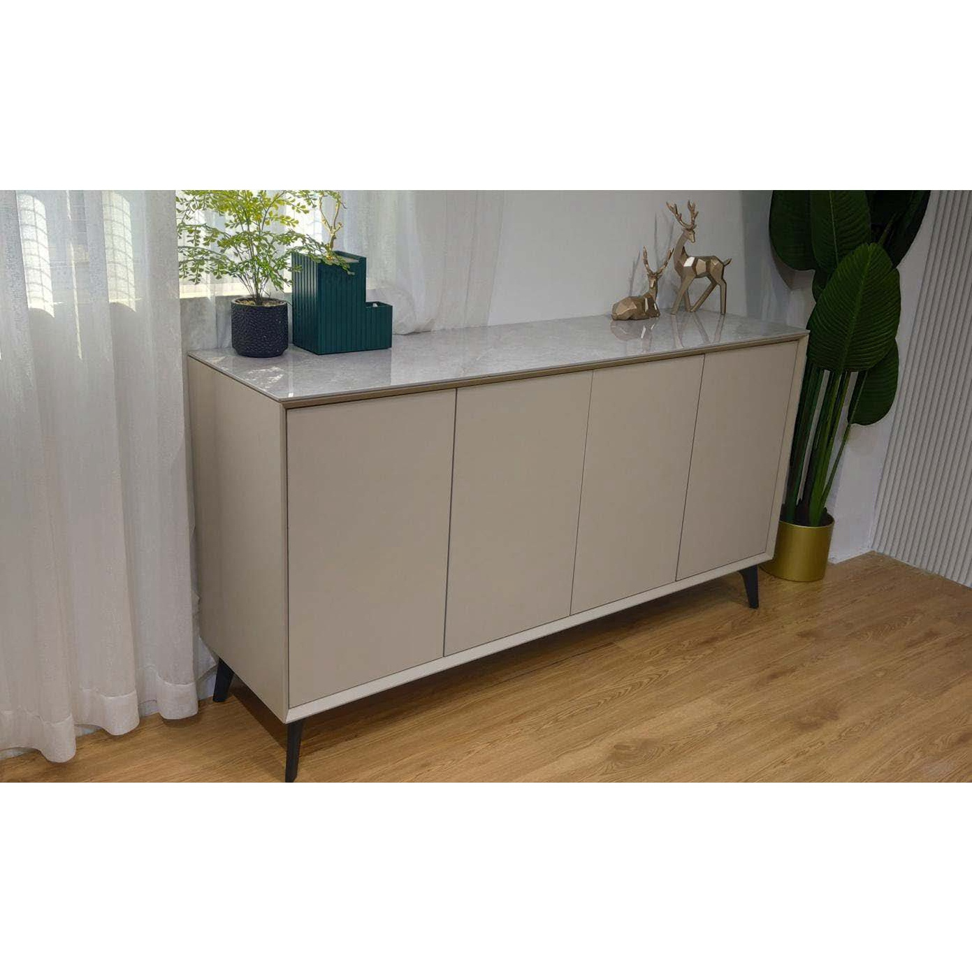 NOVA Lacquered Dining Room Cabinet Sideboard Glass Finish Extra Long Sideboards And Credenzas For Storage For Villa