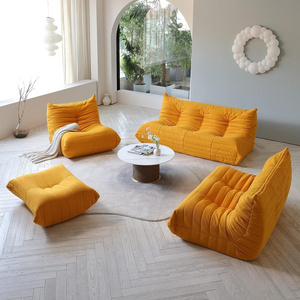 Nordic Style Minimalist Living Room Couch Tatami Floor Sofa Chair Fabric Modular Loveseat Sofa