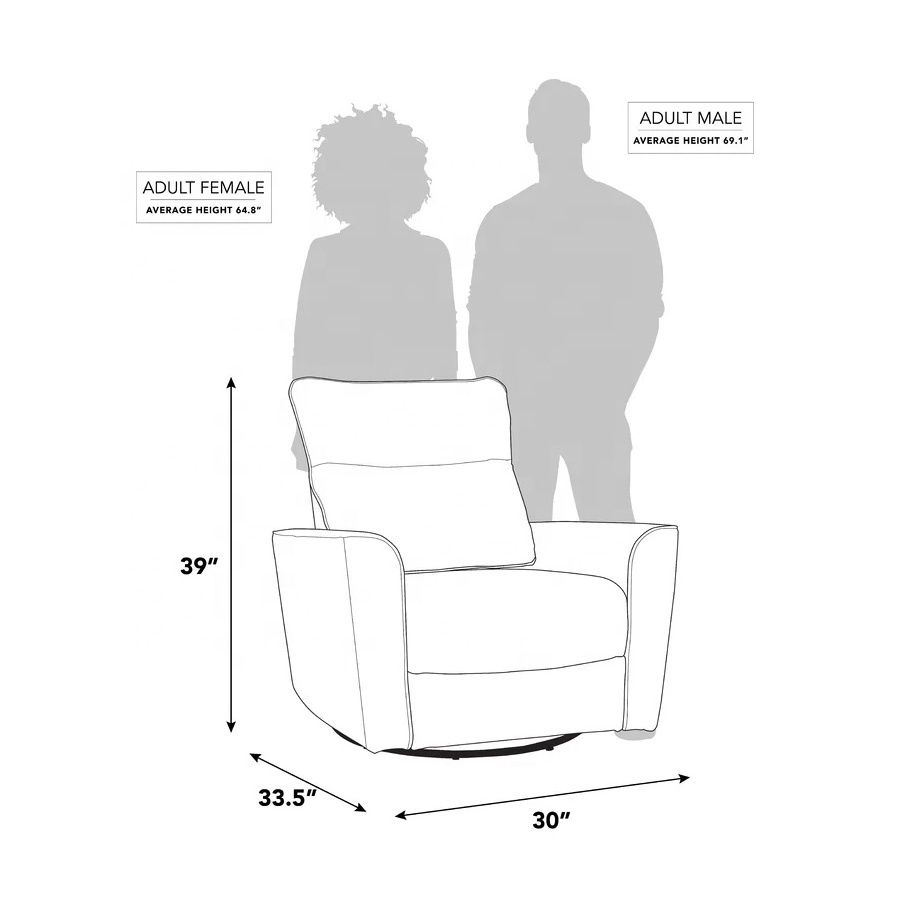 NOVA Nursery Room Modern Upholstered Swivel Reclining Glider Living Room Furniture Leisure Rocking Sofa Chair