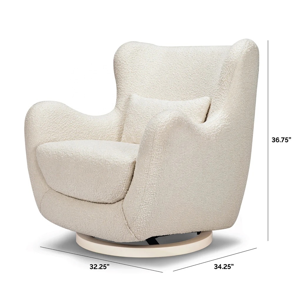 NOVA White Swivel Glider Rocker Recliner Nursery Room Furniture Polar Fleece Finish Lounge Recliner Rocking Sofa Chair