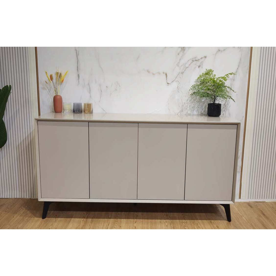 NOVA Lacquered Dining Room Cabinet Sideboard Glass Finish Extra Long Sideboards And Credenzas For Storage For Villa